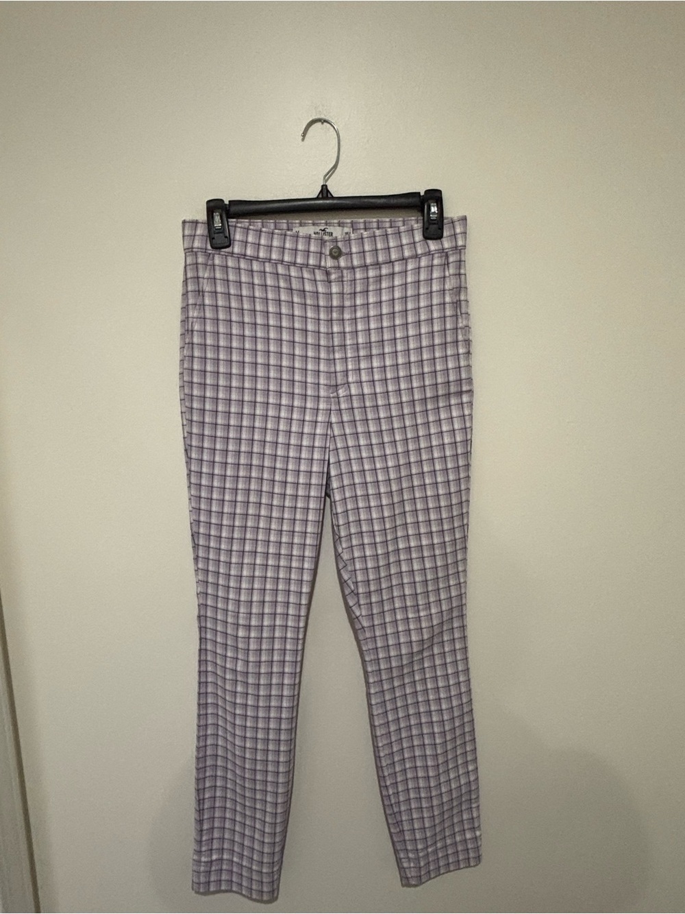 Hollister Purple Plaid Pants Ultra High Rise